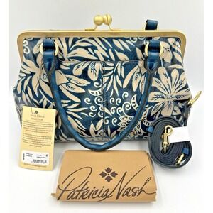 Patricia Nash Robine Shoulder/Crossbody Purse Greek Floral Gold NWT